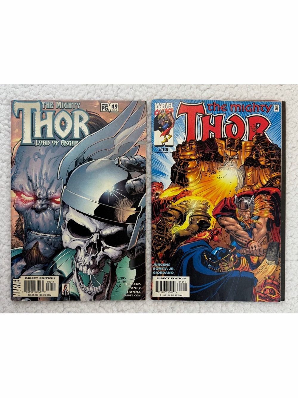 (VTG) MARVEL • The Mighty Thor Comic Books #18 & #49, Lot of 2